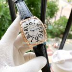Replica Franck Muller Crazy Hours Rose Gold Bezel White Dial Men's Watch